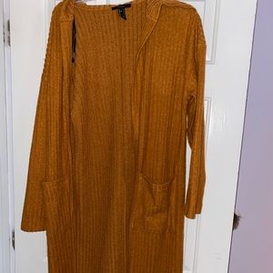 Long hooded cardigan